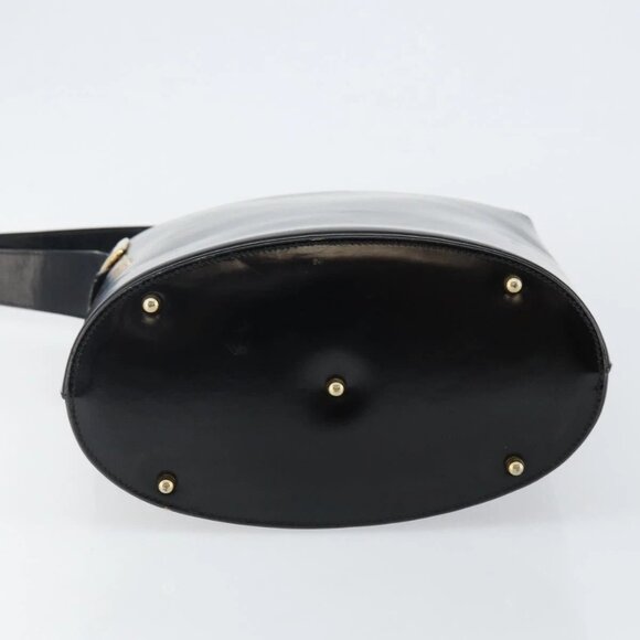 GUCCI Shoulder Bag Enamel Black Gold - Picture 9 of 16